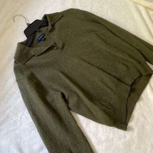 VINTAGE GREEN POLO SWEATER